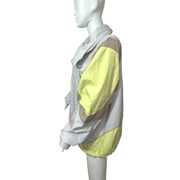 Adidas Stella McCartney Track Top S Oversized Grey Yellow Tan Zip Drawcords Logo - Picture 3 of 16